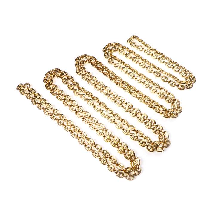 Gold anchorlink long chain necklace